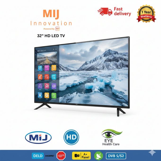 Mi+ (MiJ) 32'' Inches Digital Satellite Frameless HD LED TV-Black + 12 MONTHS WARRANTY (MIJ3210)